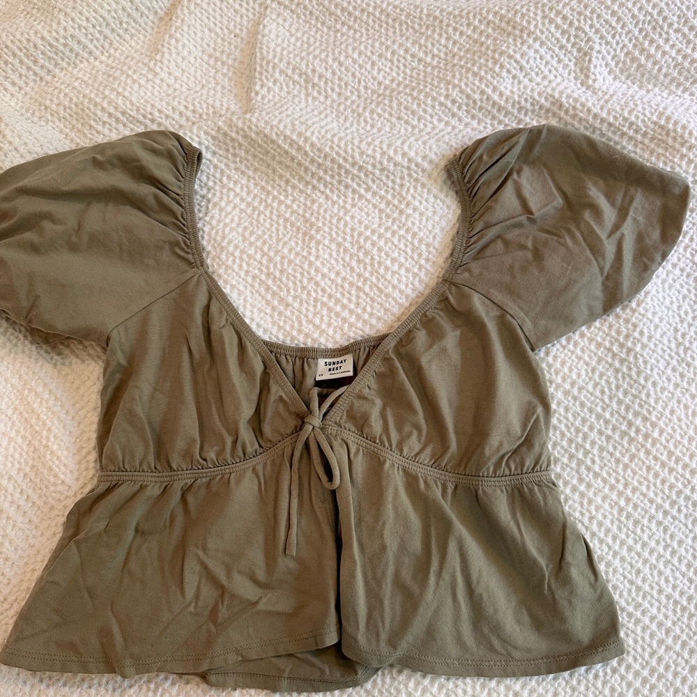 Aritzia Sunday Best Sage Green Top